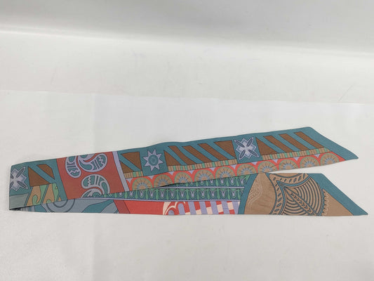 HERMES Twilly Light Blue Scarf