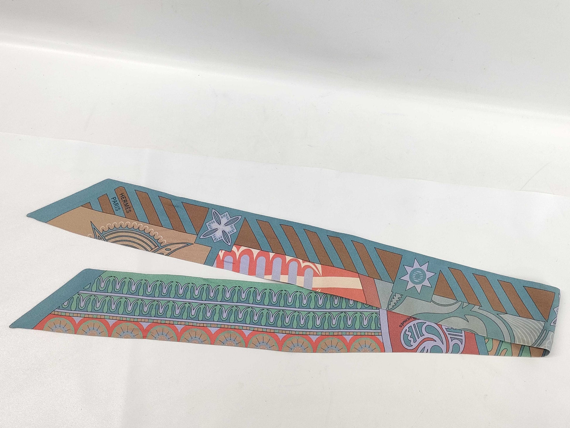 HERMES Twilly Light Blue Scarf