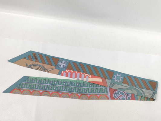 HERMES Twilly Light Blue Scarf