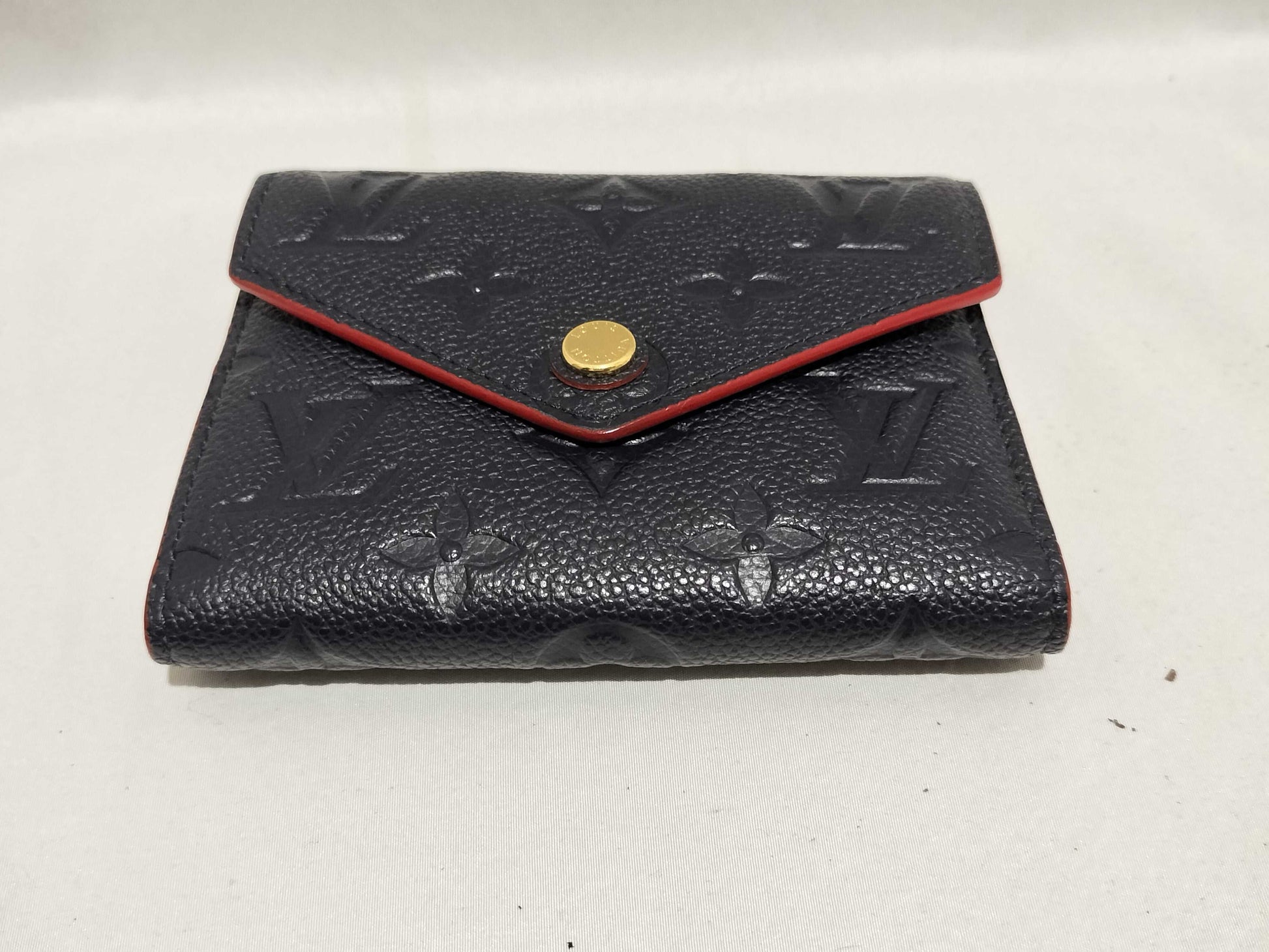 LOUIS VUITTON Monogram Empreinte Portefeuille Zoe Compact Navy Wallet