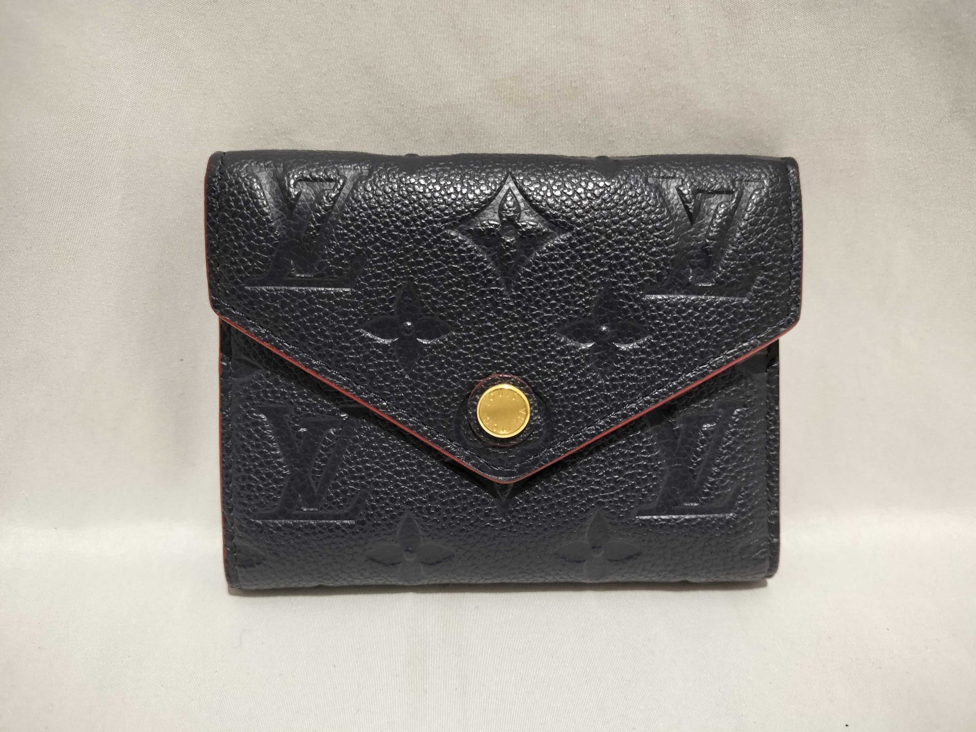 LOUIS VUITTON Monogram Empreinte Portefeuille Zoe Compact Navy Wallet