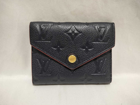 LOUIS VUITTON Monogram Empreinte Portefeuille Zoe Compact Navy Wallet
