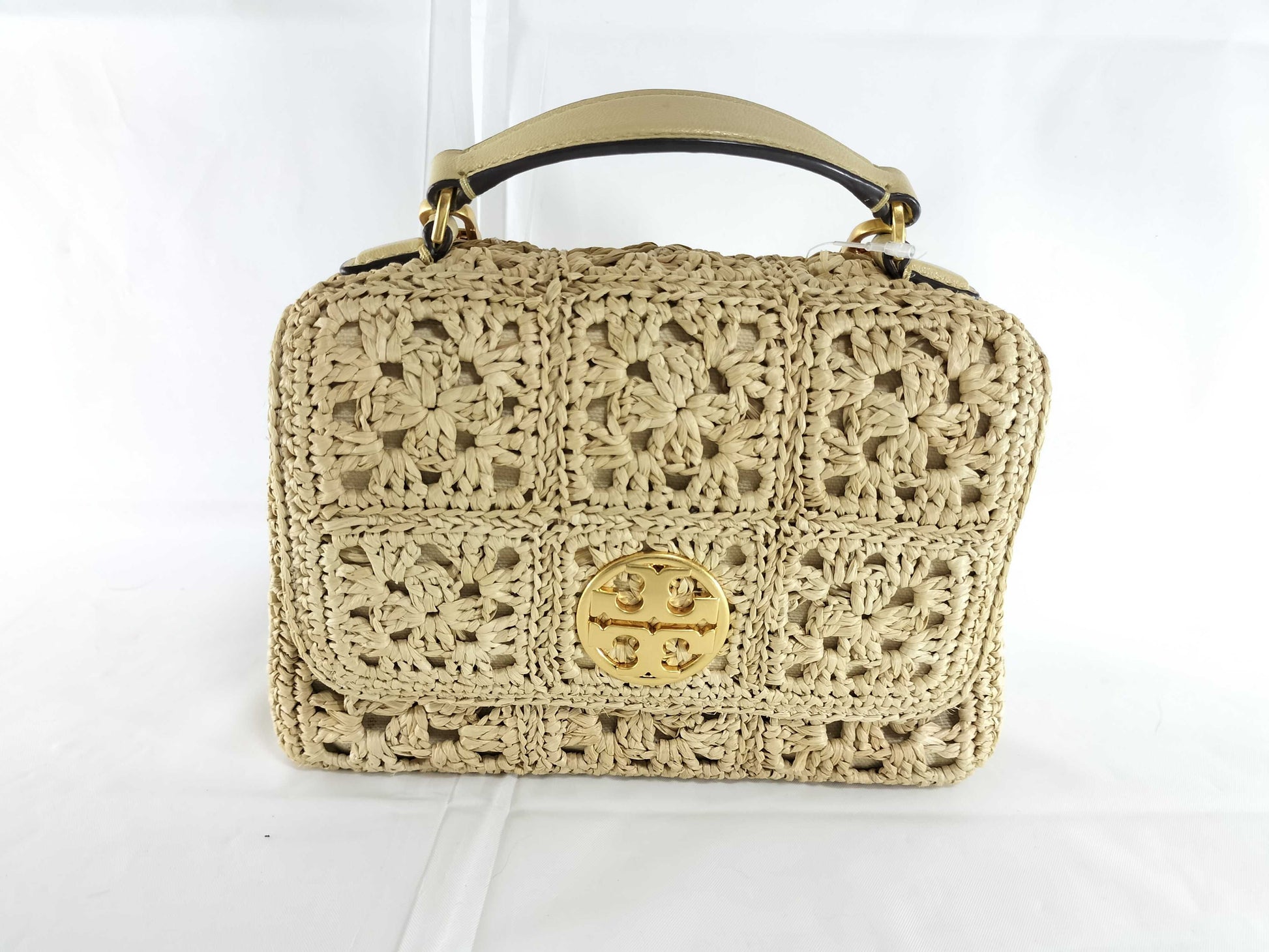 Tory Burch Chain Shoulder Basket Bag Raffia Shoulder Bag