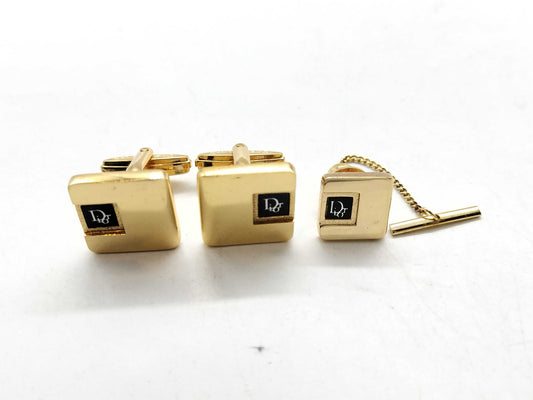 Dior Logo Tie Pin and Cufflinks Set