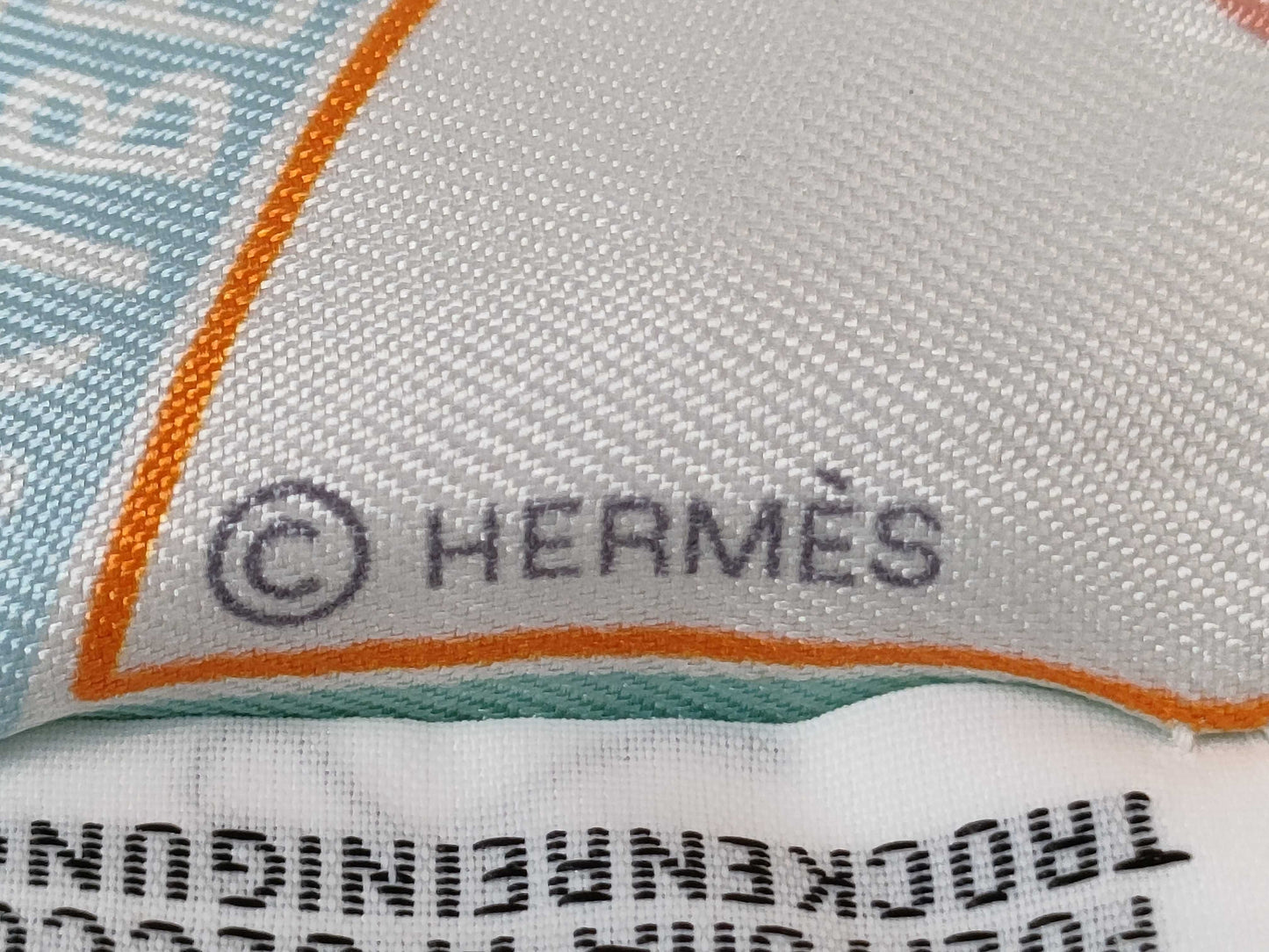 HERMES Twilly Funny Ice Cream Blue/White Scarf