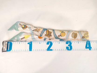 HERMES Twilly Funny Ice Cream Blue/White Scarf
