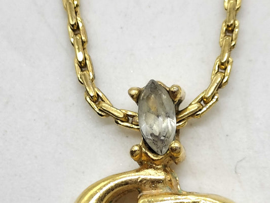 Dior Gold Plated Logo Necklace