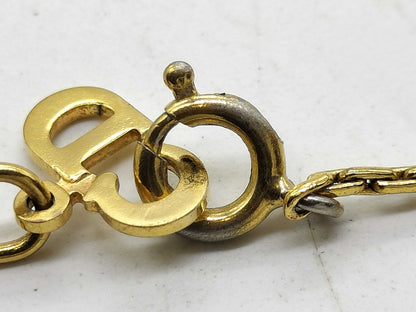 Dior Gold Plated Logo Necklace