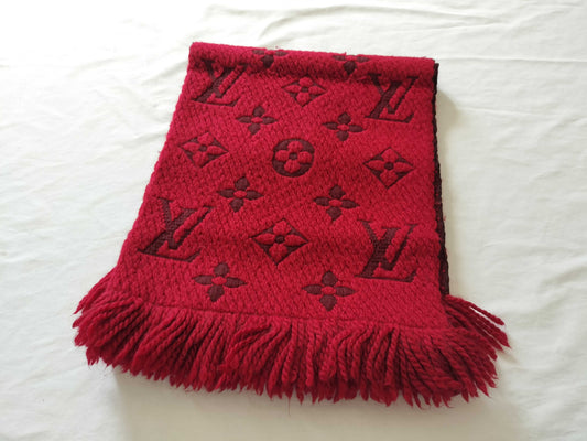 LOUIS VUITTON Monogram Scarf Red Scarf