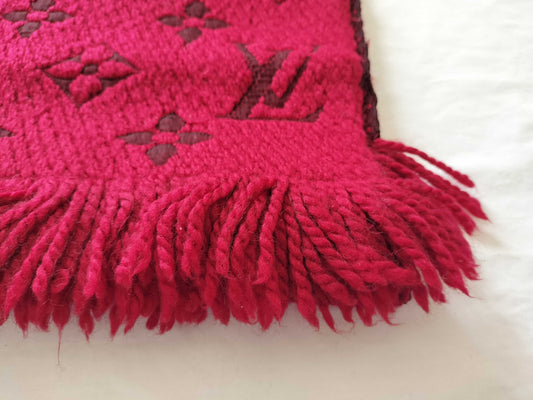 LOUIS VUITTON Monogram Scarf Red Scarf