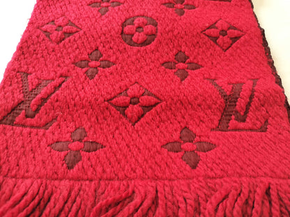 LOUIS VUITTON Monogram Scarf Red Scarf