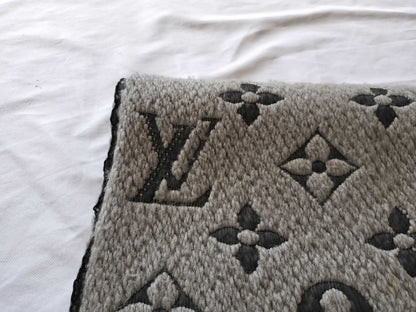LOUIS VUITTON Monogram Scarf Gray Scarf