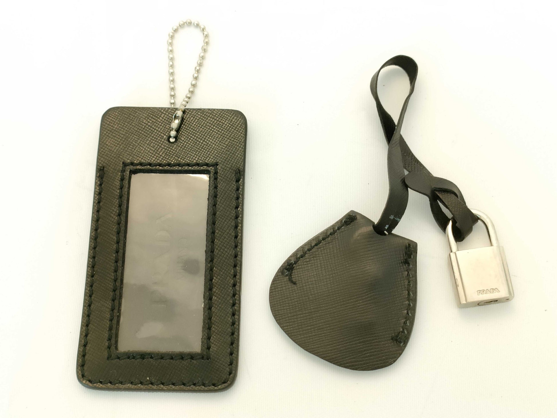 PRADA Name Tag x 1 with Crochet Cadena Other Accessories