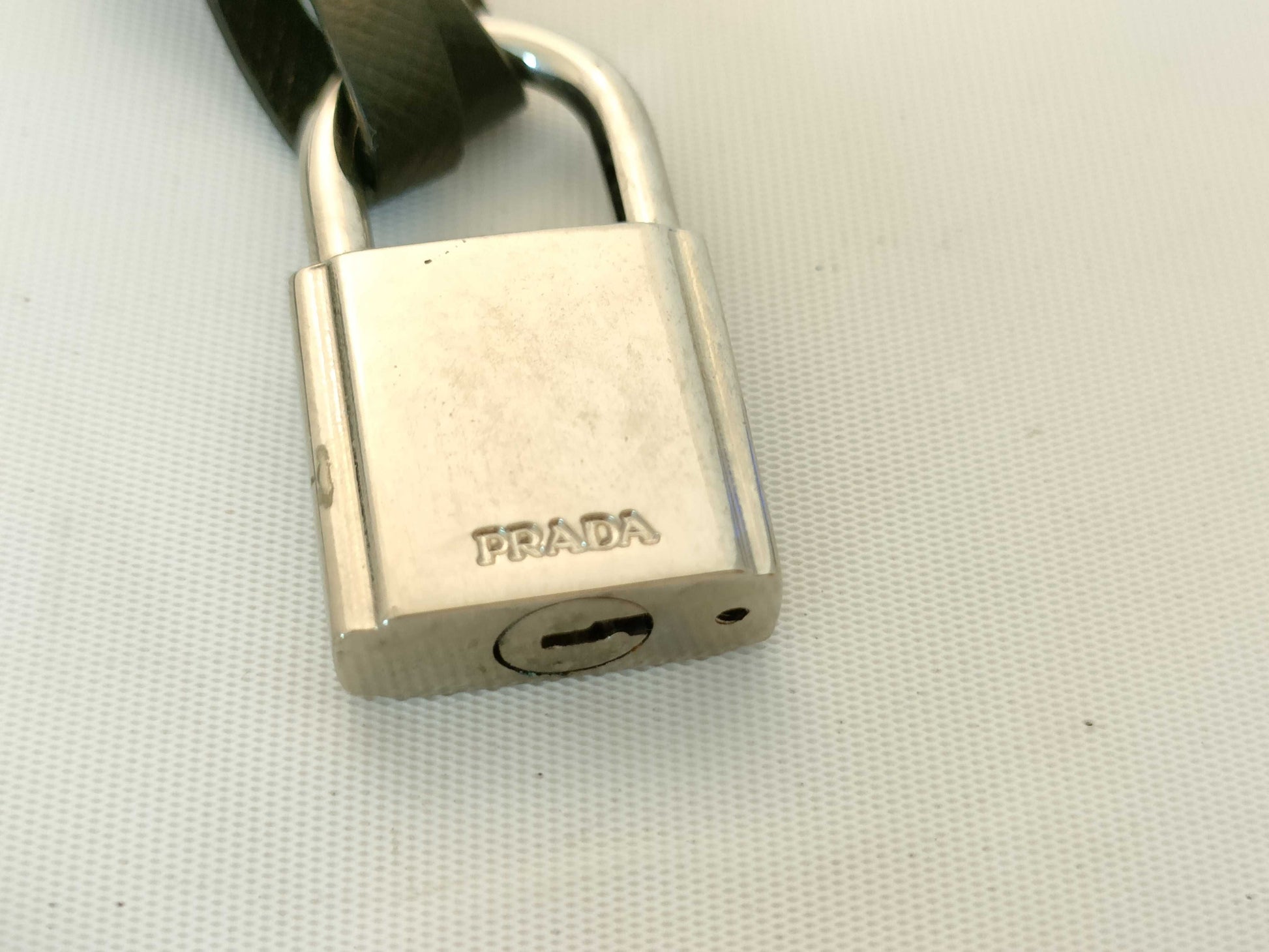 PRADA Name Tag x 1 with Crochet Cadena Other Accessories