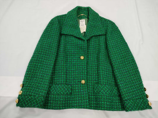 CELINE Tweed Jacket Green Jacket