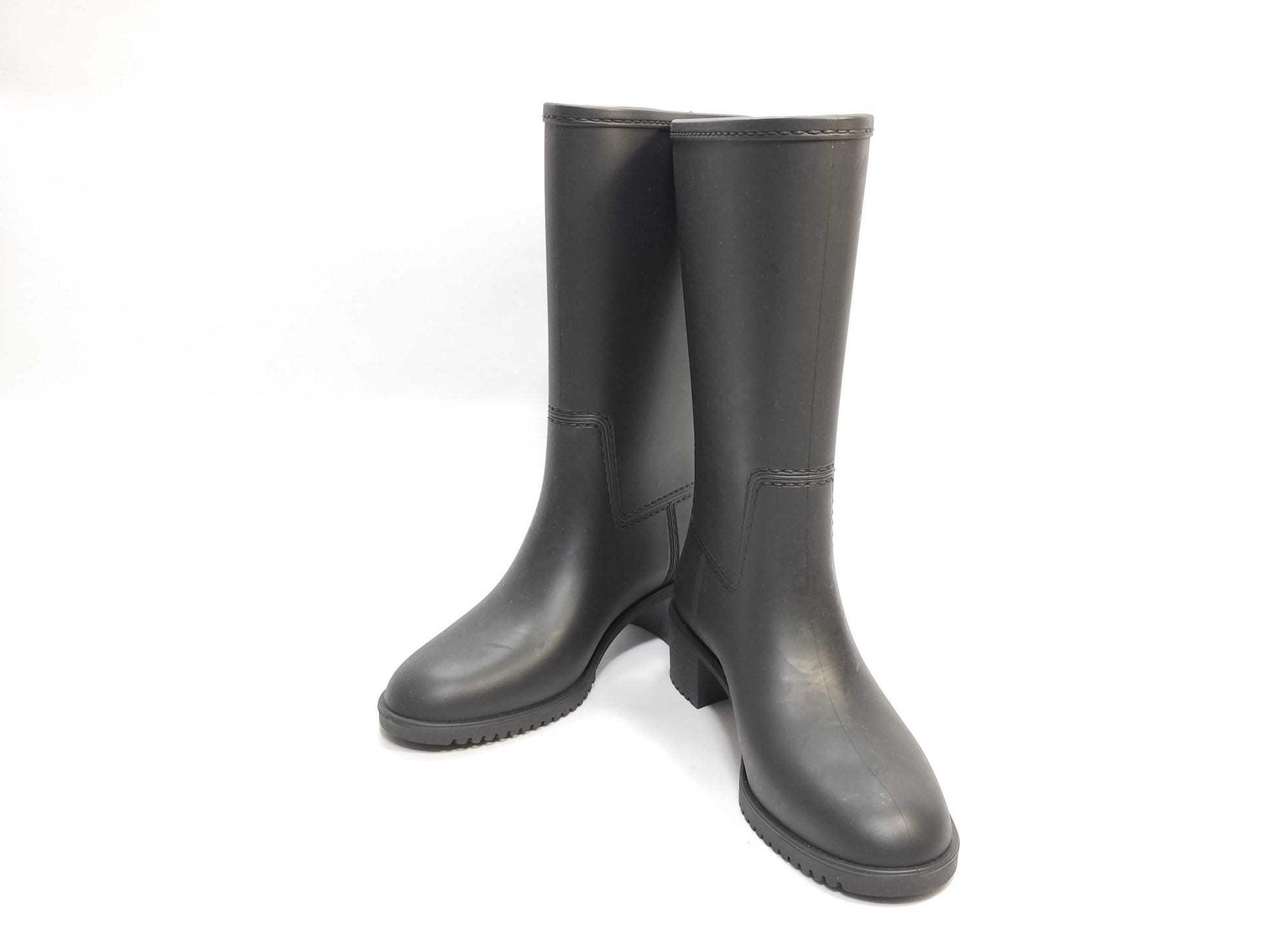 GUCCI Rubber Rain Boots/Black/GG/Boxed Rain Boots