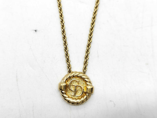Dior Christian Dior Logo Necklace GP Gold Necklace