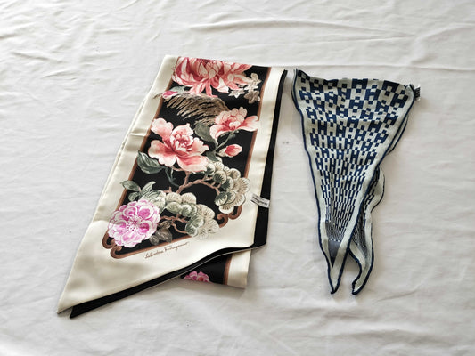 Salvatore Ferragamo Pleated Carré/Shawl Scarf