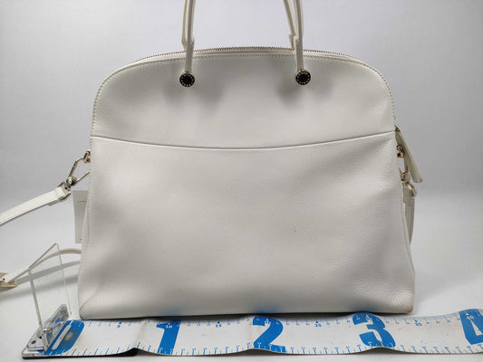 FURLA Leather 2-Way White Handbag