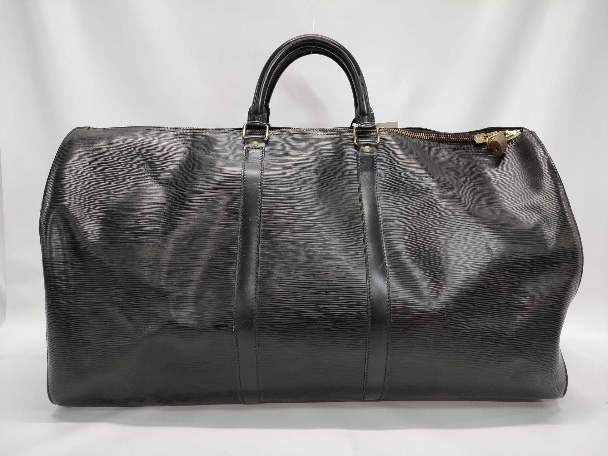 LOUIS VUITTON Epi Keepall 55 Noir Boston Bag M59142