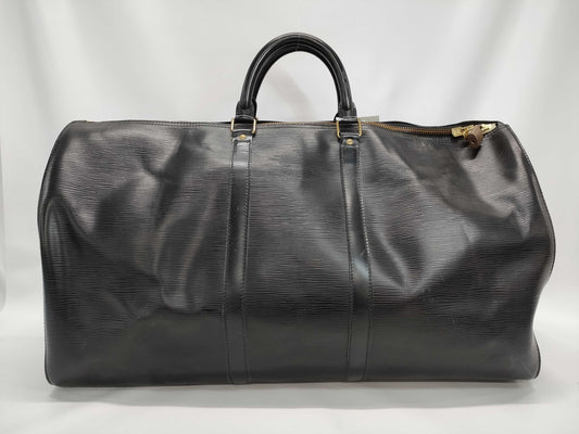 LOUIS VUITTON Epi Keepall 55 Noir Boston Bag M59142