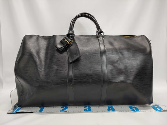 LOUIS VUITTON Epi Keepall 55 Noir Boston Bag M59142