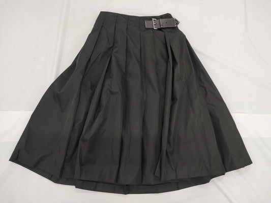 PRADA Skirt with nylon belt and triangle plate, black skirt