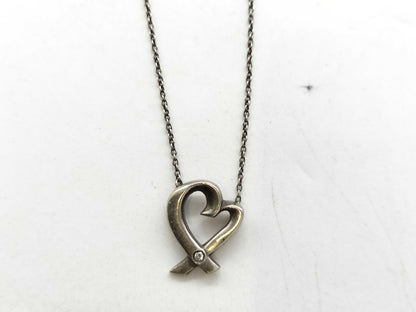 Tiffany & Co. Loving Heart Necklace with 1 Diamond, SV925, 2.7g