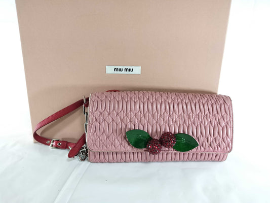 Miu Miu Miu Miu Chain Wallet Cherry Matelasse 16SS Wallet