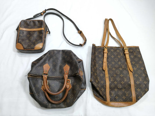 LOUIS VUITTON Monogram M41108 Speedy 30/Danube/Bucket 3-Piece Handbag