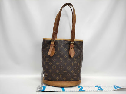 LOUIS VUITTON Monogram Bucket PM Tote Bag with Pouch