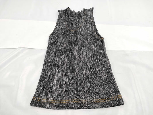 ISSEY MIYAKE Pleats Please Tank Top, All-Over Print, Navy/Gray