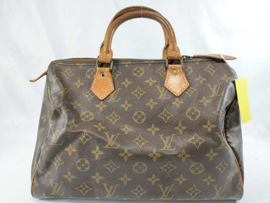 LOUIS VUITTON Monogram M41108/Speedy 30/Zipline Damaged Handbag