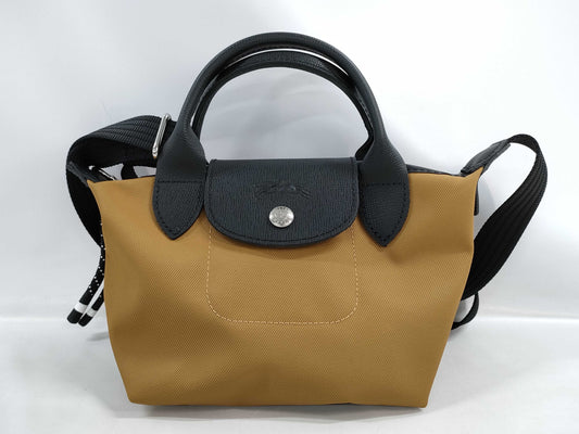 LONG CHAMP Pliage Nylon x Leather Mini 2-Way Shoulder Bag