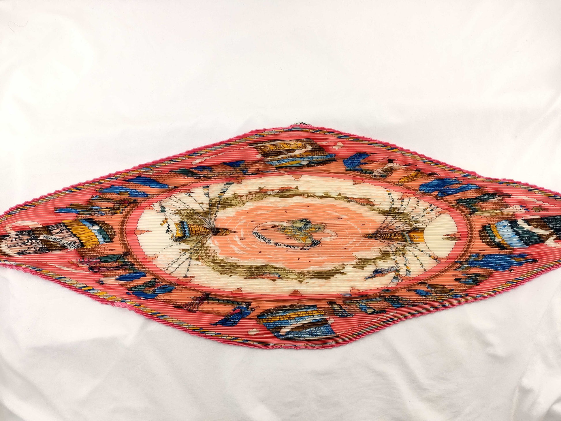 HERMES pleated ethnic pattern scarf