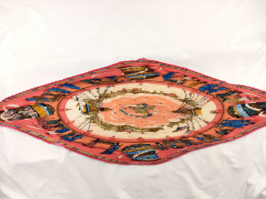 HERMES pleated ethnic pattern scarf