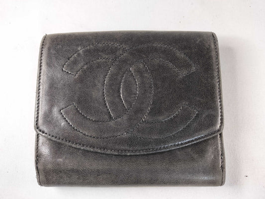 CHANEL Coco Mark Coco Mark Wallet Black Wallet