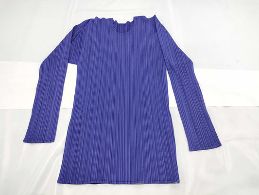 ISSEY MIYAKE Pleats Please Long Sleeve Purple Top