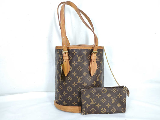 LOUIS VUITTON Monogram Bucket PM Tote Bag