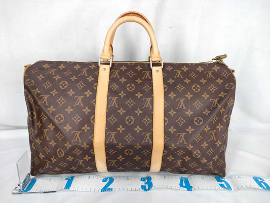 LOUIS VUITTON Monogram Keepall 50 Boston Bag with Initials