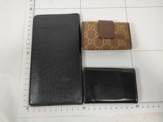 LOUIS VUITTON Taiga Prada/Gucci Billfold/Key Case Set Wallet