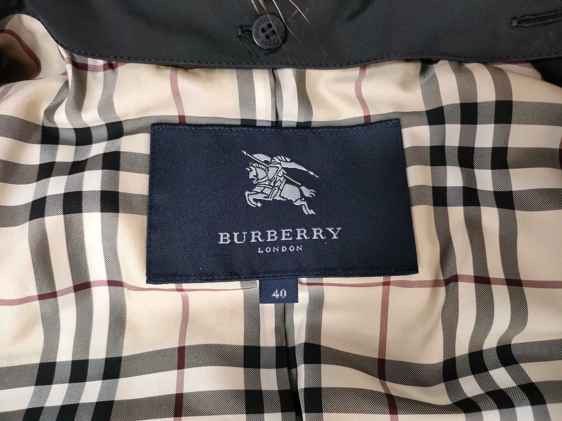 BURBERRY Nova Check Fur Down Jacket