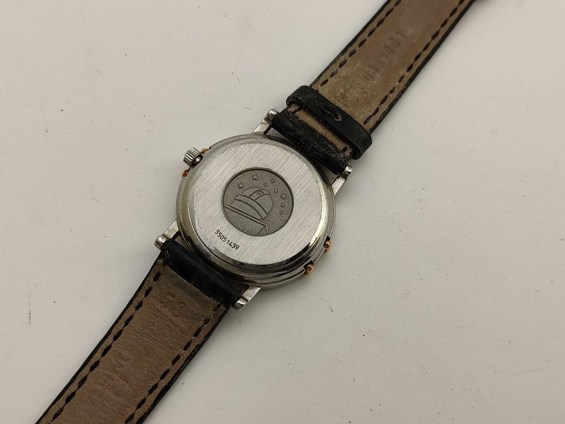 OMEGA Constellation 55051439 Stainless Steel/GP/Leather/QZ Gold Dial Women's Watch