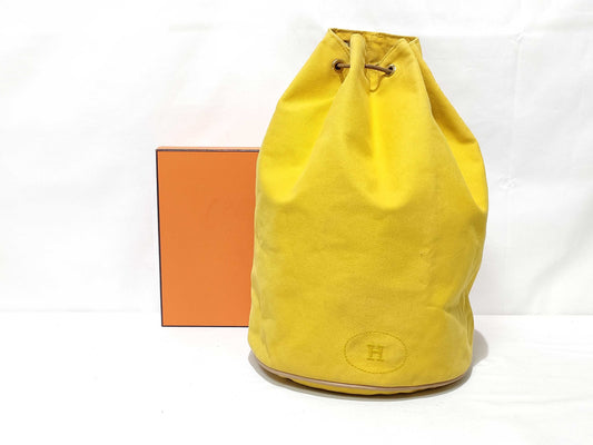 HERMES Polochon Mimir Yellow Backpack