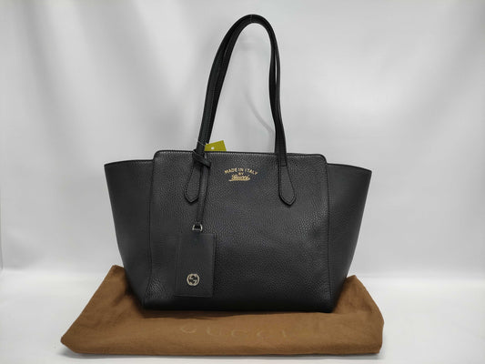 GUCCI Swing Leather Tote Bag Black 354408 Tote Bag
