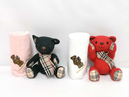 BURBERRY Towel Handkerchief and Plush Toy Set 