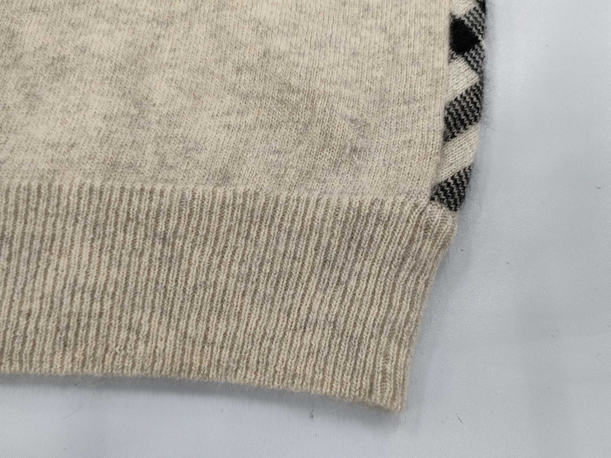 BURBERRY Short Sleeve Knit Turtleneck Nova Check Top
