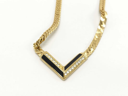 Dior V Rhinestone Necklace