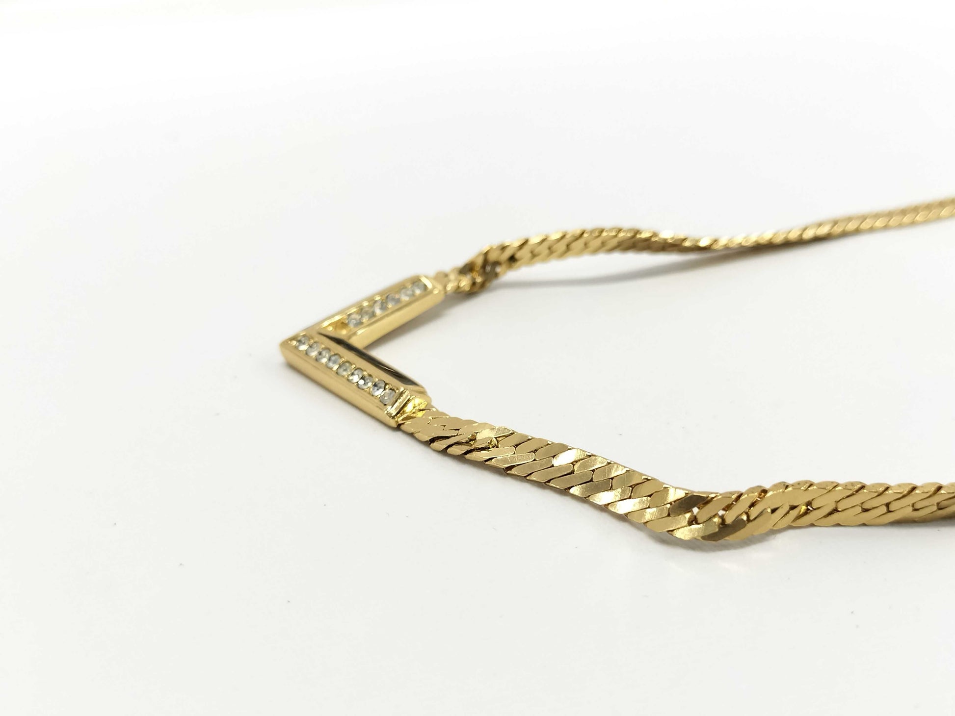 Dior V Rhinestone Necklace