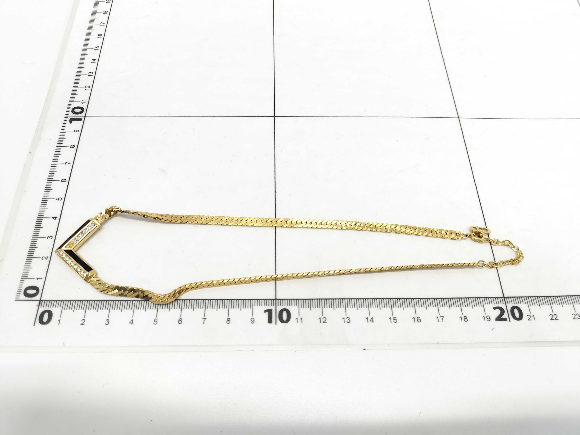Dior V Rhinestone Necklace